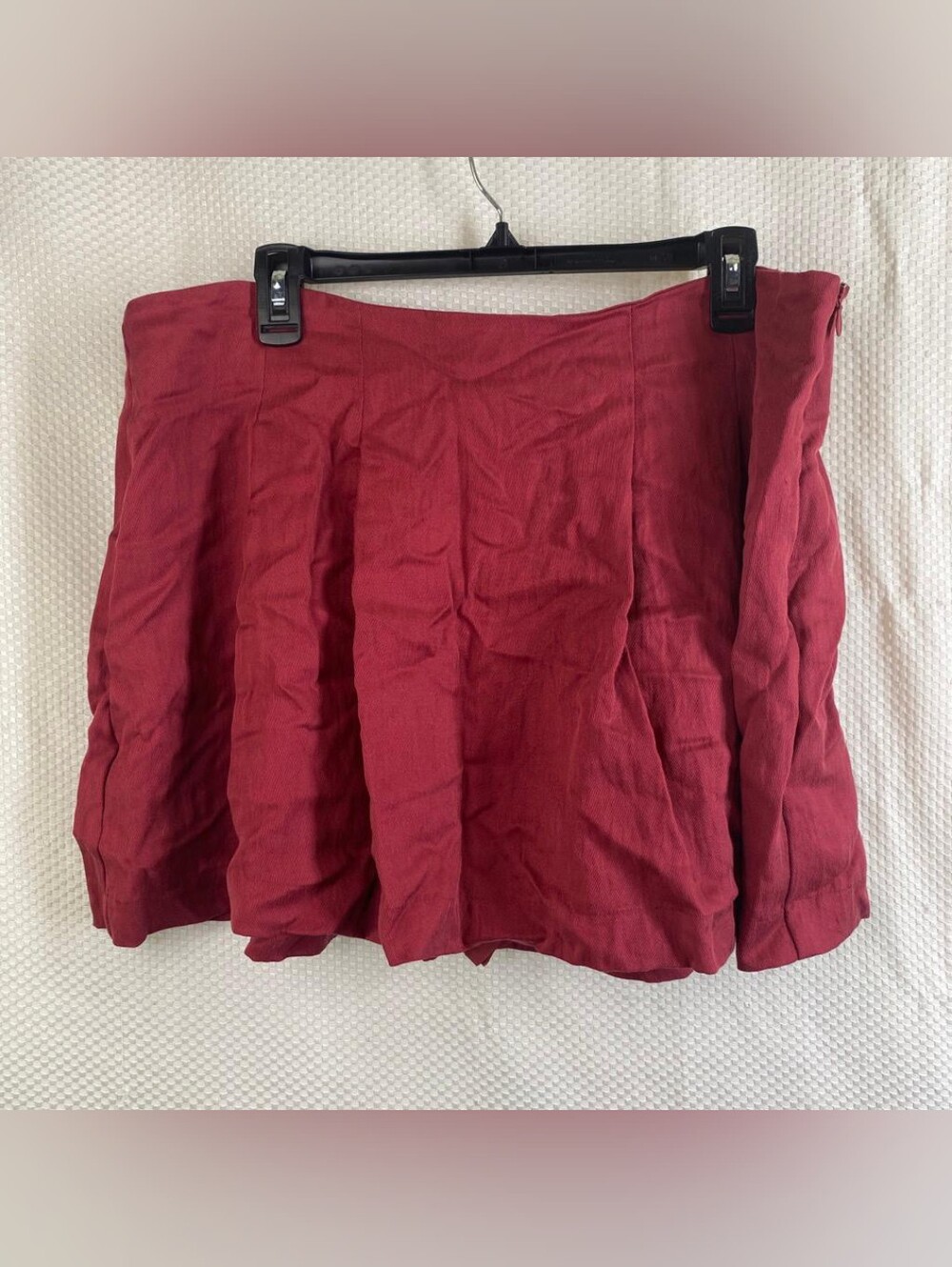A New Day Red Pleated Skort Plus Size 14 High Rise Mini Skirt Shorts Maroon